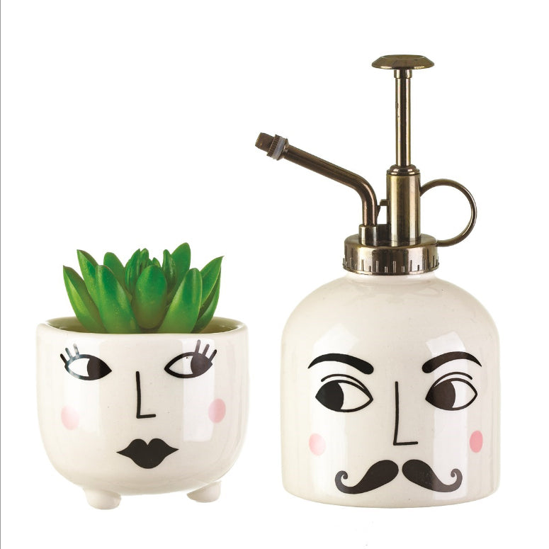 Ihr Ostergeschenk von uns: Mr & Mrs Set | Blumentopf und Zerstäuber