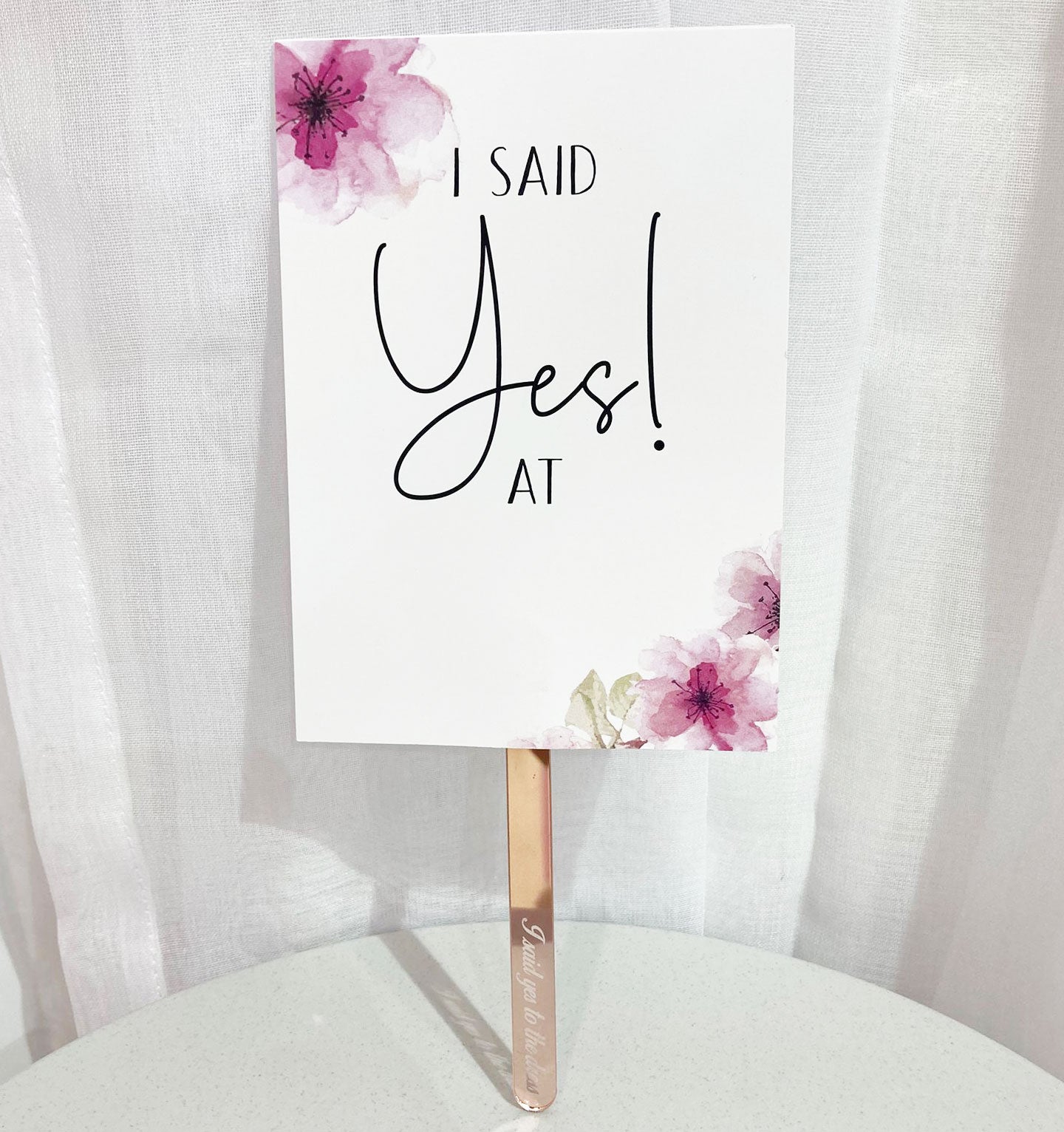 I SAID YES Schild – personalisiert mit Ihrem Logo (5er-Set)