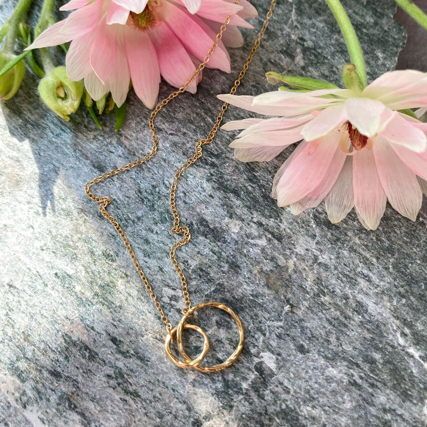 Mama & Baby Kette mit Kreisen "Für immer verbunden" | Geschenk für Schwangere