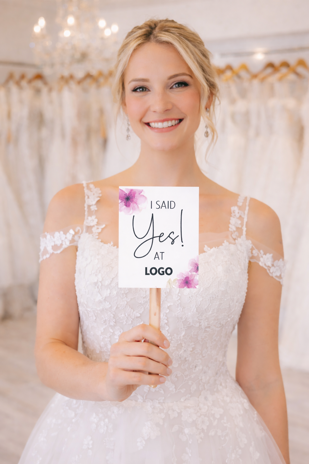 I SAID YES Schild – personalisiert mit Ihrem Logo (5er-Set)