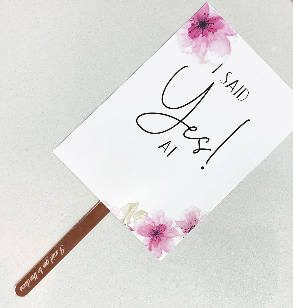 I SAID YES Schild – personalisiert mit Ihrem Logo (5er-Set)