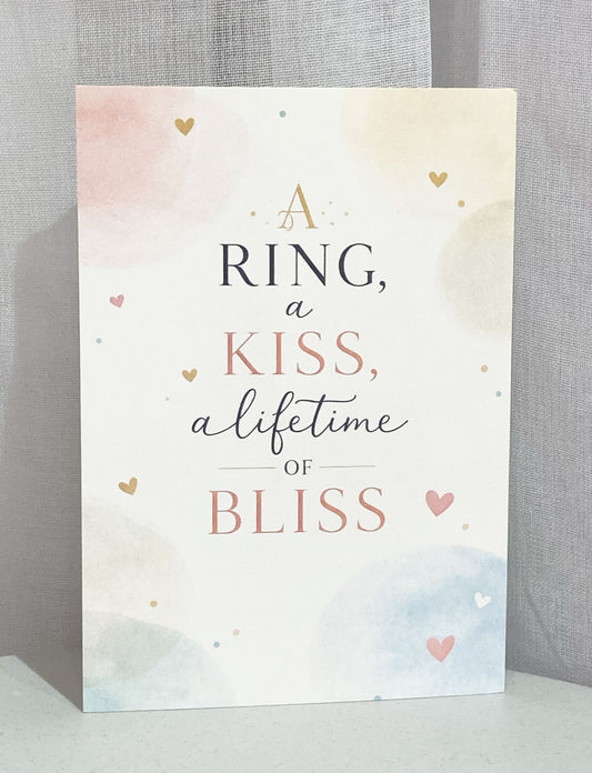 Postkarte „A Ring, a Kiss, a Lifetime of Bliss“ – ( 5er-Set)