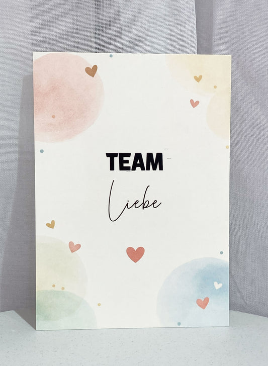 Postkarte „Team Liebe“ – ( 5er-Set)