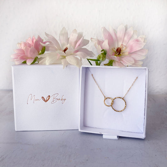 Mama & Baby Kette mit Kreisen "Für immer verbunden" | Geschenk für Schwangere