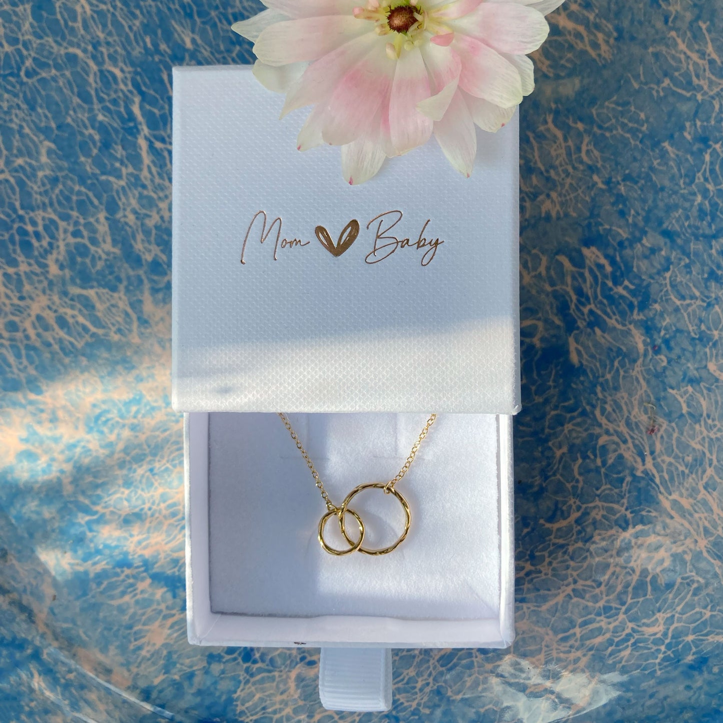 Mama & Baby Kette mit Kreisen "Für immer verbunden" | Geschenk für Schwangere