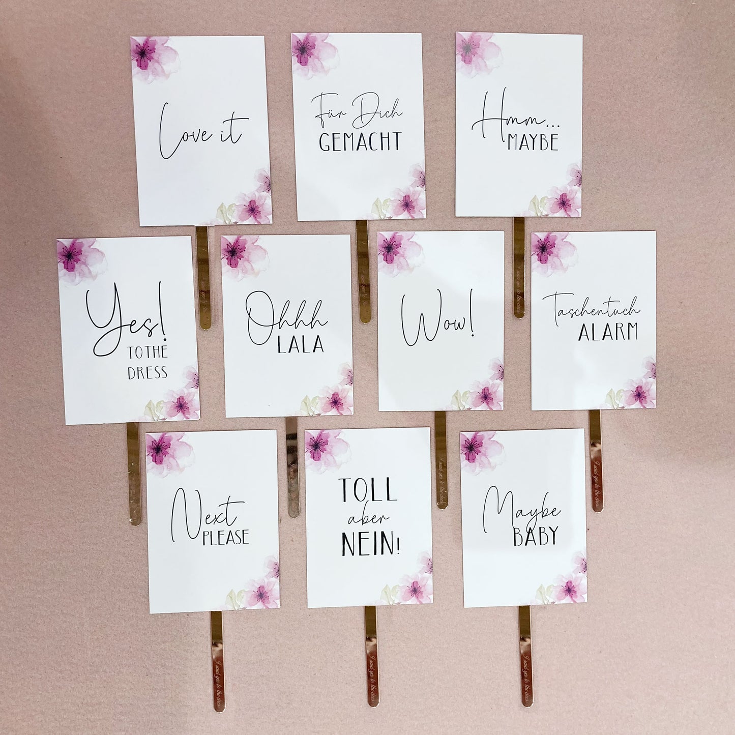 Schilder-Set „Yes to the Dress“ –  (VPE): 5 Stück