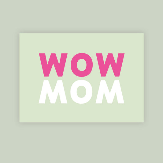 Postkarte „WOWMOM“ – Grußkarten für Mütter & werdende Mütter (VPE: 10 Stk.)